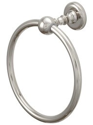 Emma Towel Ring in Polished Nickel.